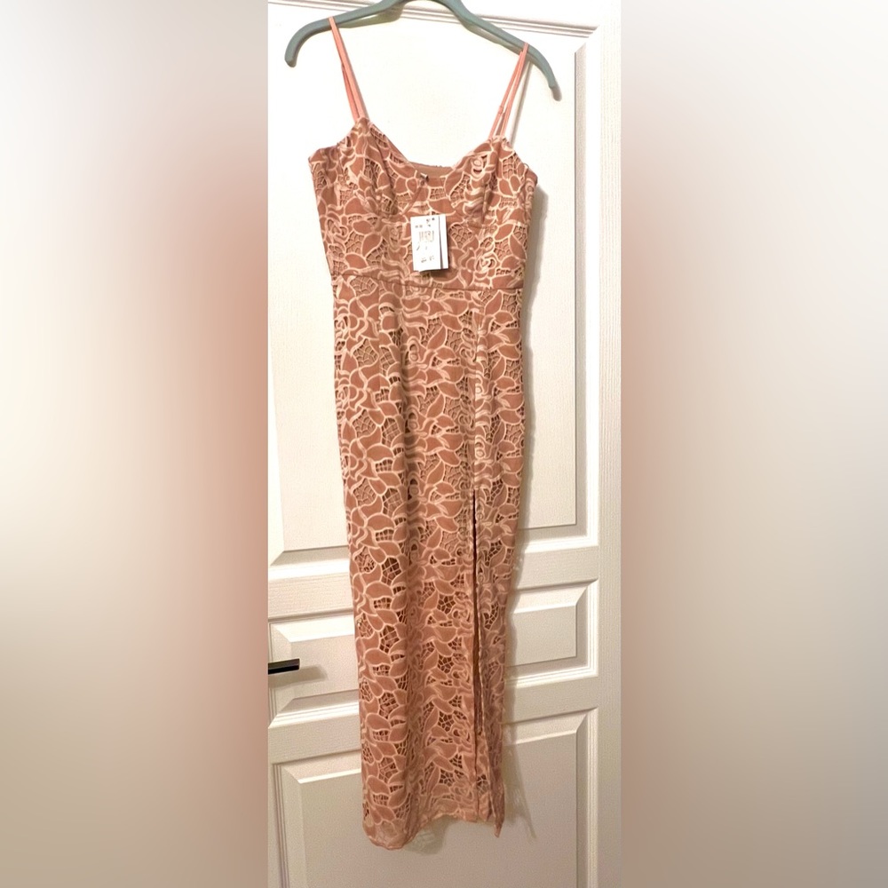 Brand new lace dress with high slit